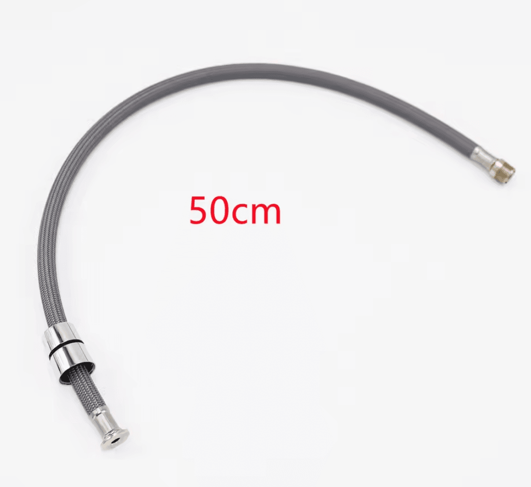 Hadice DEL1350 ke kuchyňské baterii G1/2 s tmavě šedým kovovým opletením, 50 cm