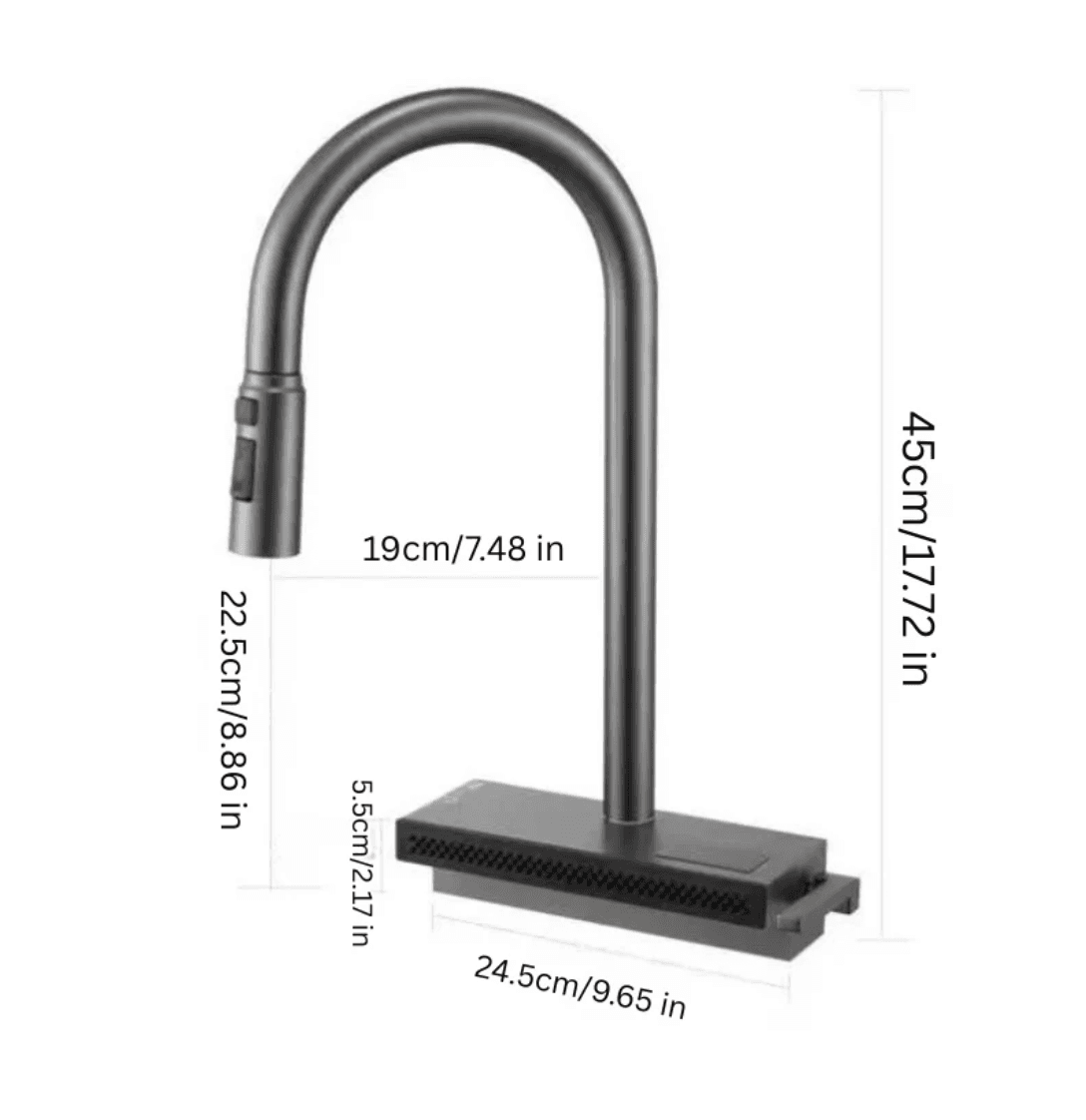 Technický výkres kuchyňské baterie ELITE EDITION KFS1442 (45 cm, 24,5 cm, 19 cm)