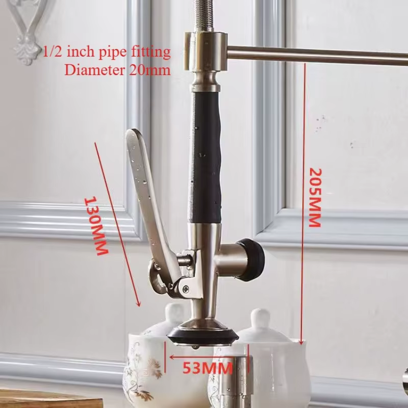 Dřezová hlavice ELITE EDITION KFH1355: 205 mm, páka 130 mm a přípojka 1/2 palce