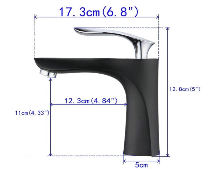 Technický výkres umyvadlové baterie ELITE EDITION BS1210 (17,3 × 12,8 cm)