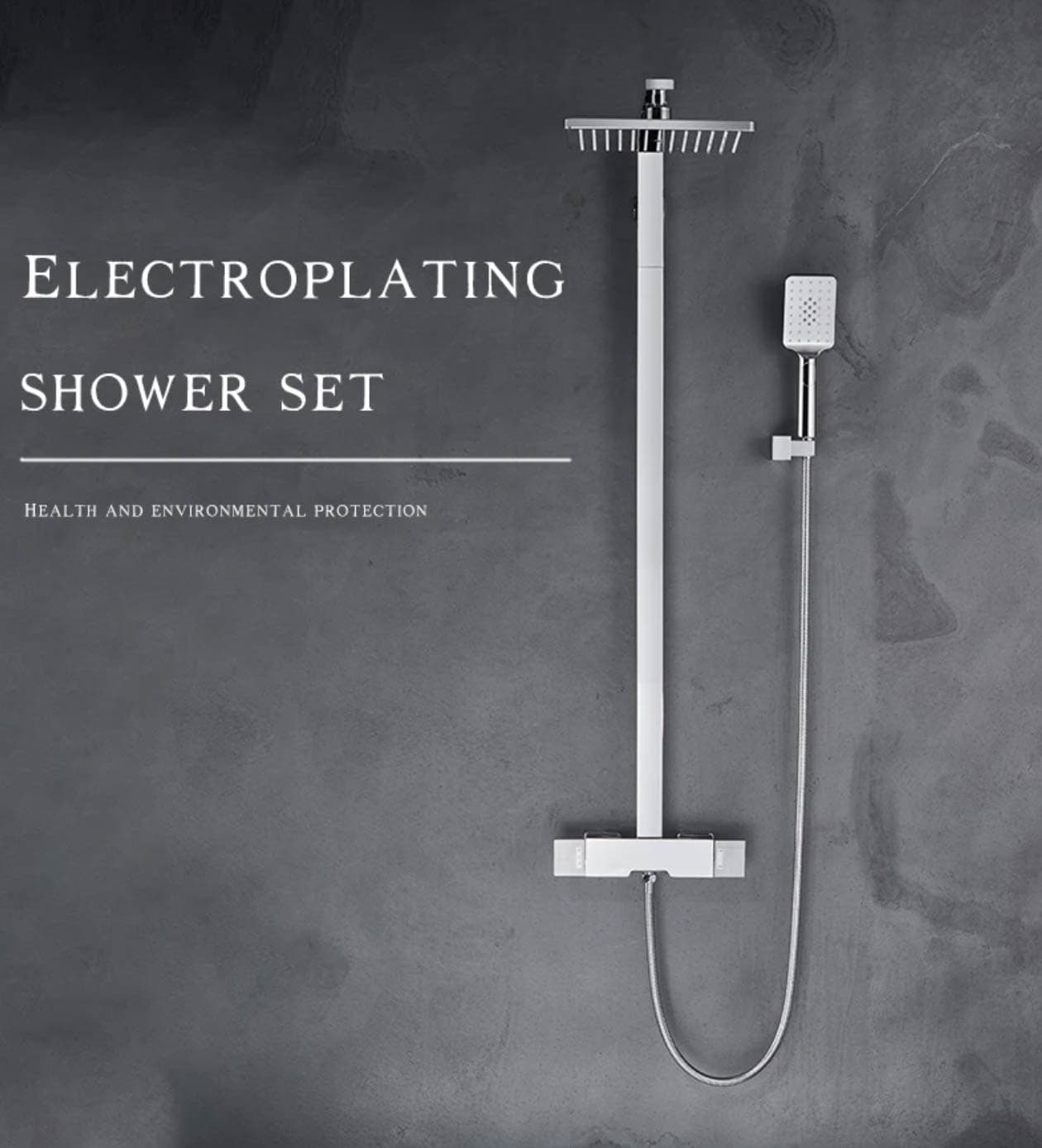 Luxusní nástěnný sprchový systém ELITE EDITION BSE1419 v koupelně na tmavé stěně