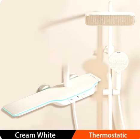 Nástěnný termostatický sprchový panel ELITE EDITION BSE1420 v krémově bílé úpravě