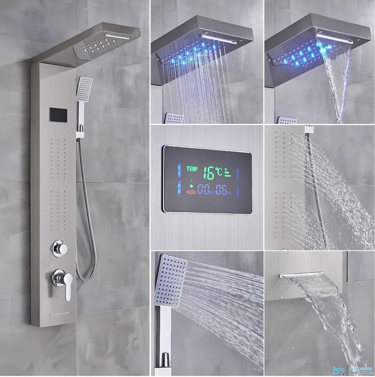Luxusní LED panel BSP1912 – kartáčovaný povrch a pět vodních funkcí