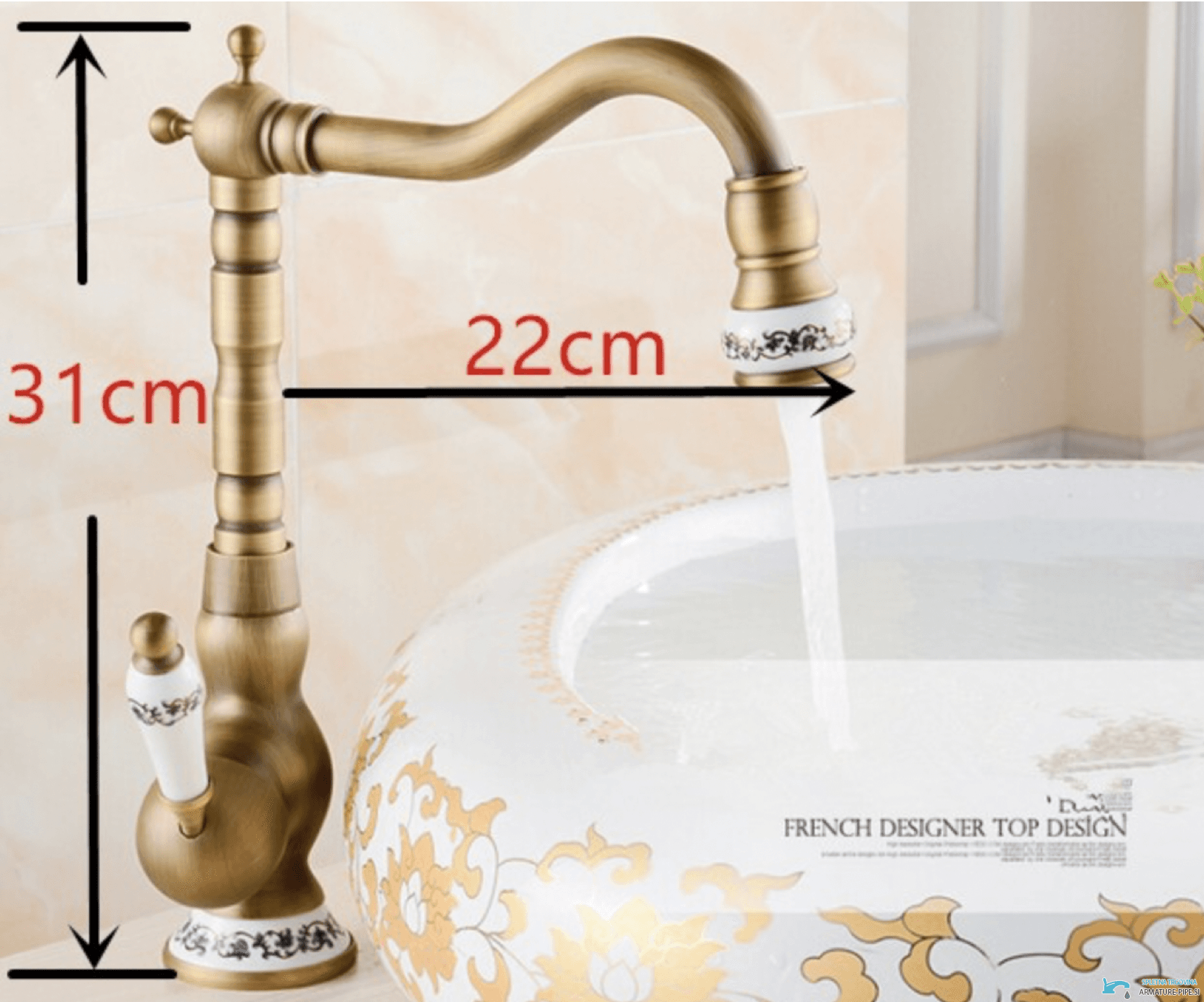 Crna Anticna Armatura S Keramicnimi Vlozki Pipa Eyn Bv46982