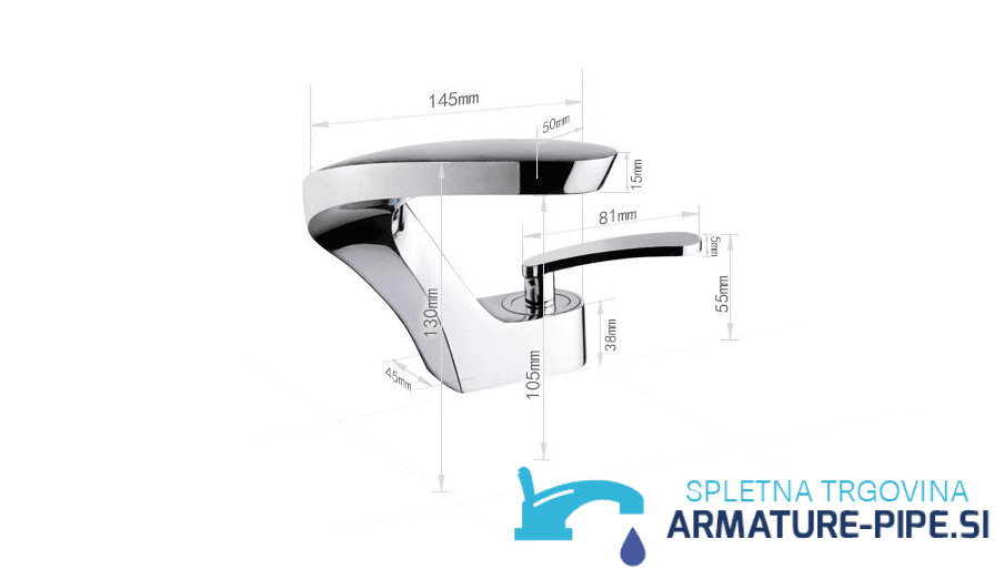 Technický výkres baterie KA17318 s délkou 145 mm a výškou 130 mm