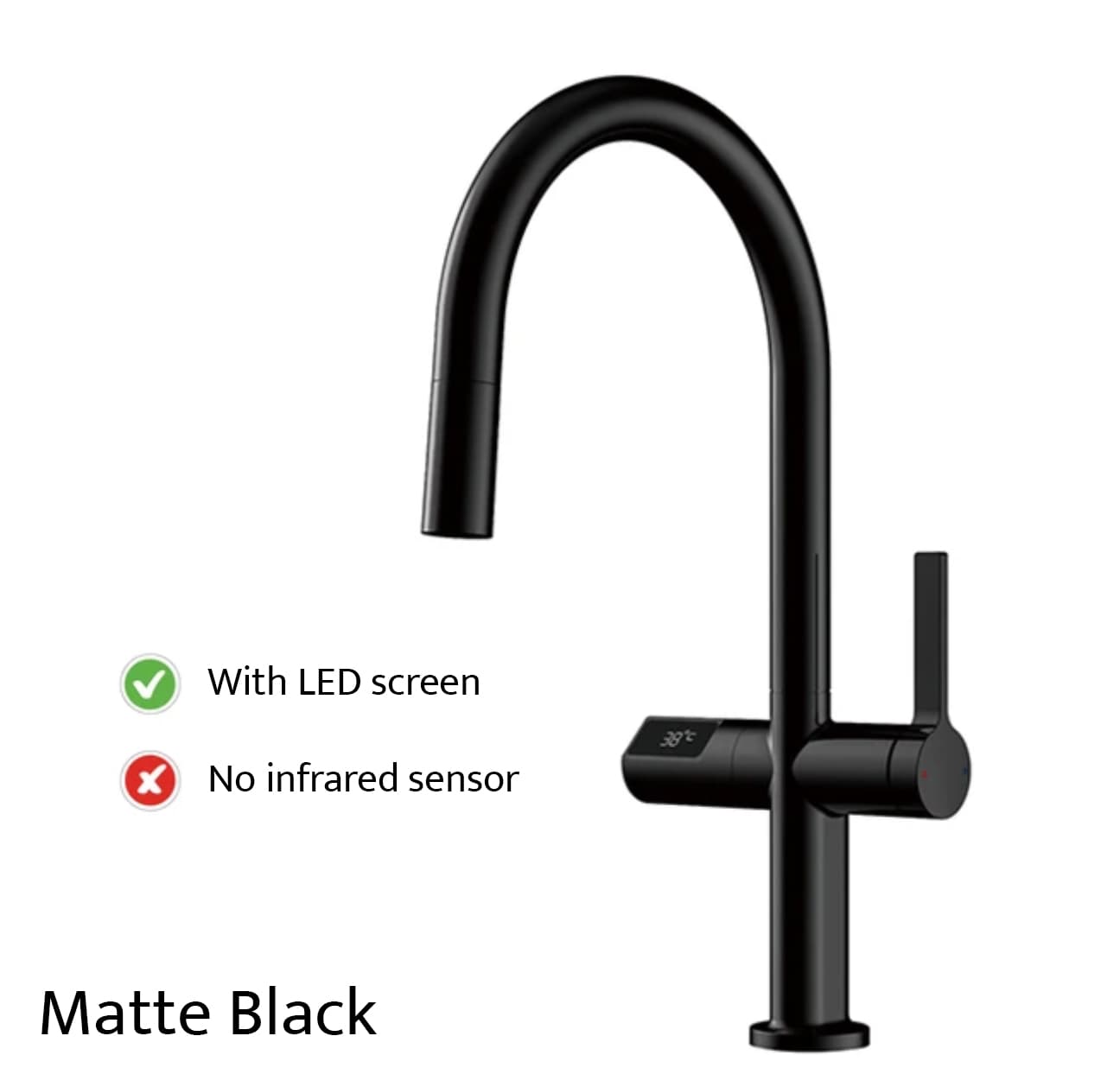 Výsuvná kuchyňská baterie ELITE EDITION KSS1700 s LED displejem a bezdotykovým senzorem, více barevných provedení KSS1700 — 1
