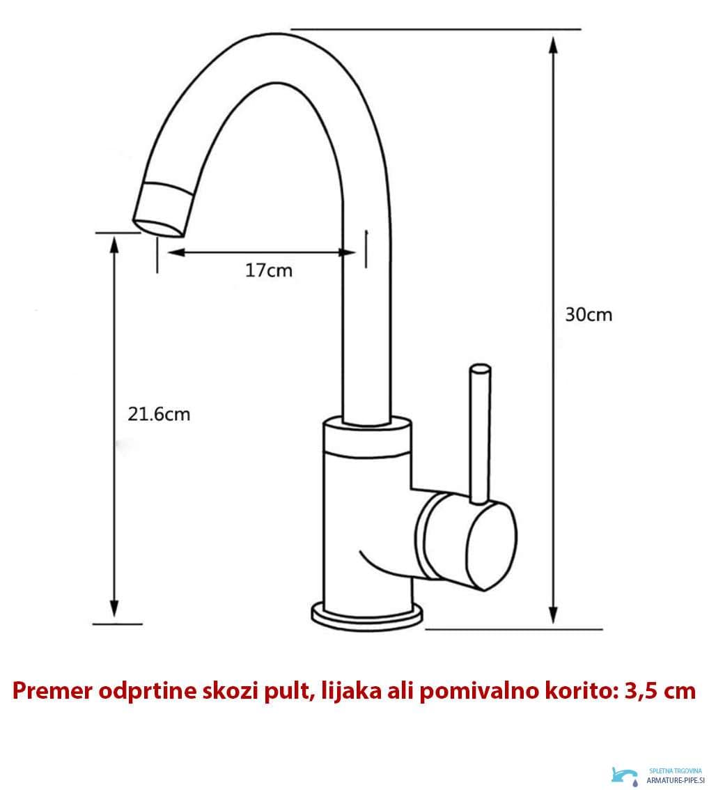 Technický výkres baterie EYN NT1255 s výškou 30 cm a dosahem 17 cm