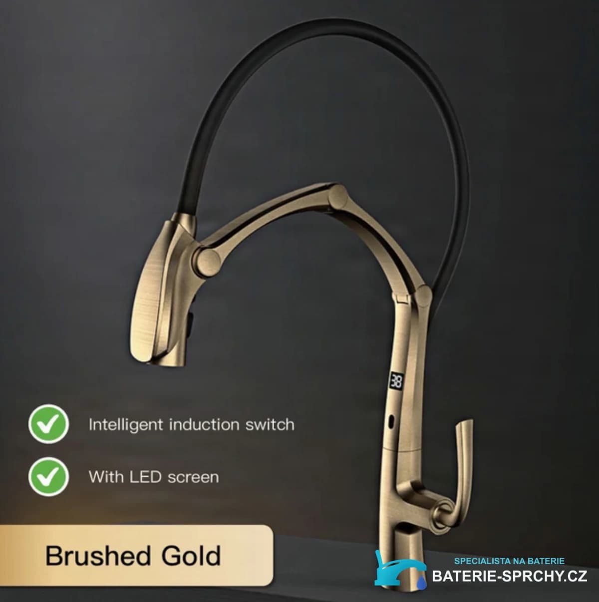 Specifikace kuchyňské baterie ELITE EDITION se senzorem KSS1899: indukční spínač a LED displej