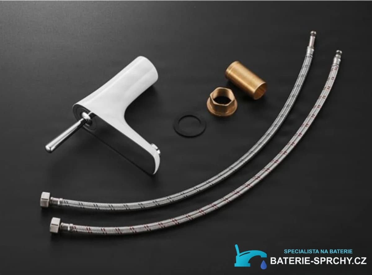 Elegantní koupelnová baterie BKK1306 v lesklé bílé s chromem