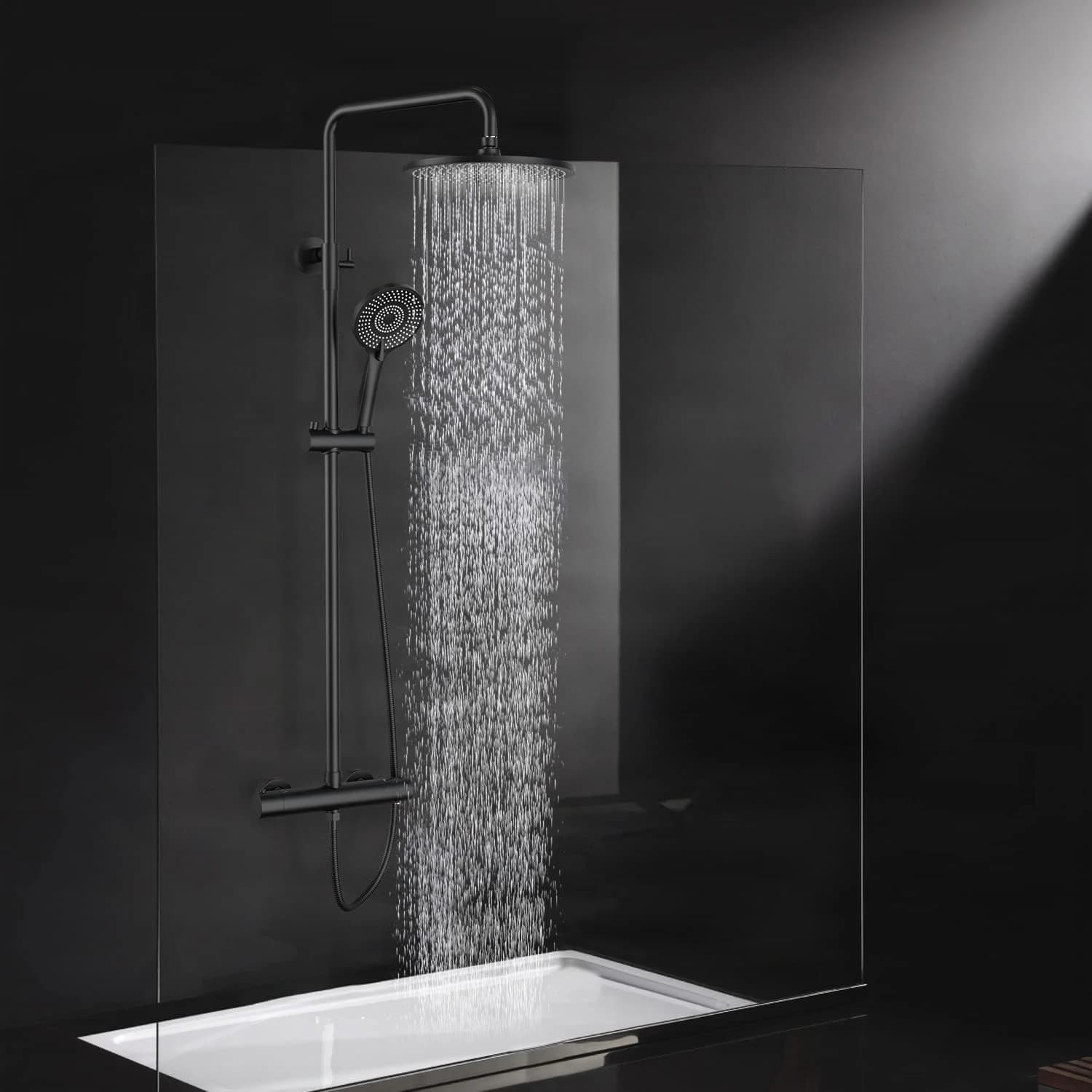 Sprchový systém ELITE EDITION BSE1603 s termostatem, hlavovou sprchou 25 cm a 3 druhy proudu, více barevných provedení